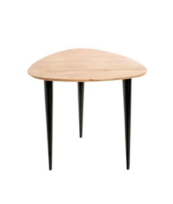 Beistelltisch KALKUTTA Ø 46 cm Akazie Massivholz/schwarz