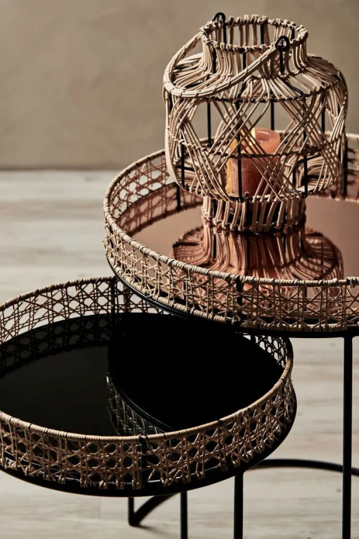 Beistelltisch KARJANA 2-teilig braun/ schwarz