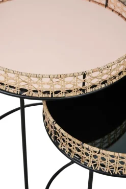 Beistelltisch KARJANA 2-teilig braun/ schwarz