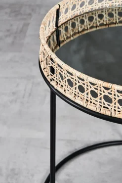 Beistelltisch KARJANA 2-teilig braun/ schwarz