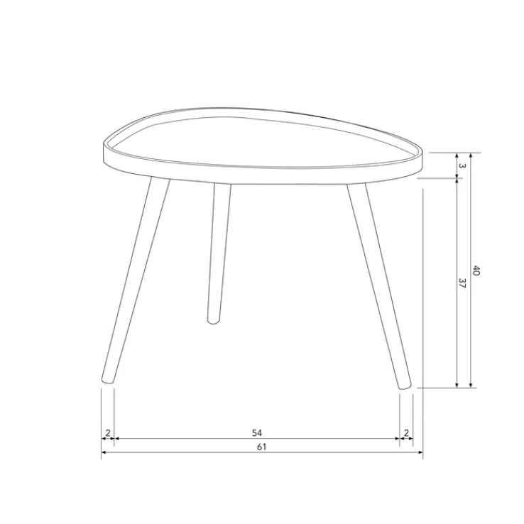 Beistelltisch MAE 61 x 50 cm braun
