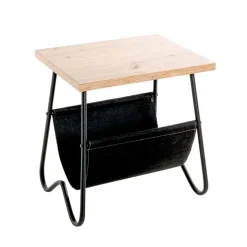 Beistelltisch mit Zeitungsablage 48 x 40 cm braun/schwarz