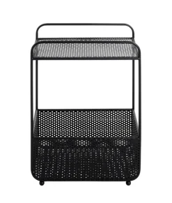 Beistelltisch mit Zeitungsablage 41 x 25 cm schwarz