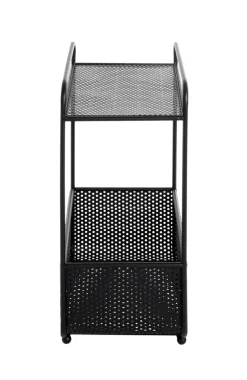 Beistelltisch mit Zeitungsablage 41 x 25 cm schwarz