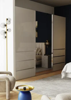 QUARTIER Beistelltisch MURPHY blau goldfarbig