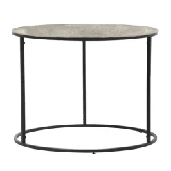 Beistelltisch PADMA 60 x 60 cm silberfarbig/schwarz