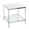 Beistelltisch quadratisch 45 x 45 cm Spiegelglas/chromfarbig