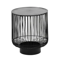 Beistelltisch RINARA 41 x 41 cm silberfarbig/schwarz