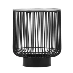 Beistelltisch RINARA 41 x 41 cm silberfarbig/schwarz