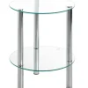 Beistelltisch rund 47 cm Glas Chrom