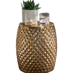 Beistelltisch rund 32 cm Goldfarbig