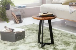 Beistelltisch rund 35 cm schwarz/ Sheesham