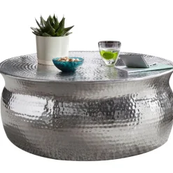 Beistelltisch rund 75 cm Silberfarbig