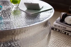 Beistelltisch rund 75 cm Silberfarbig