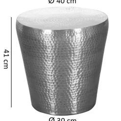 Beistelltisch rund 40 cm Silberfarbig