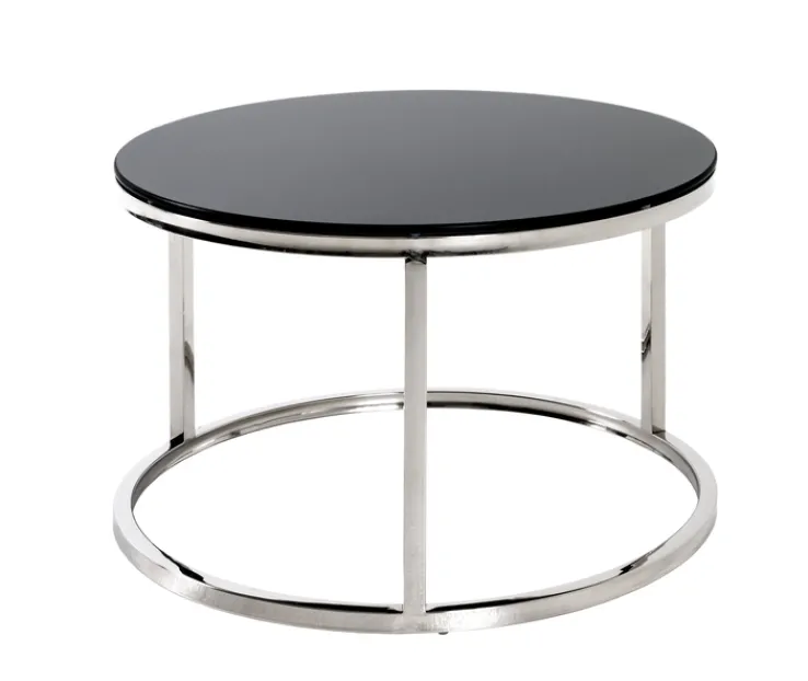 Beistelltisch rund 60 x 36 cm Glas schwarz