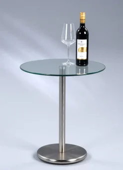 QUARTIER Beistelltisch rund DETROIT Edelstahloptik