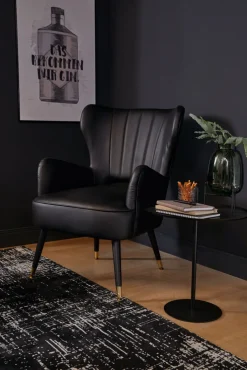 Beistelltisch rund LIMA 45 cm Metall schwarz