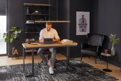 Beistelltisch rund LIMA 45 cm Metall schwarz