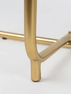 QUARTIER Beistelltisch rund TIMPA MARBLE messingfarben /Marmor grün