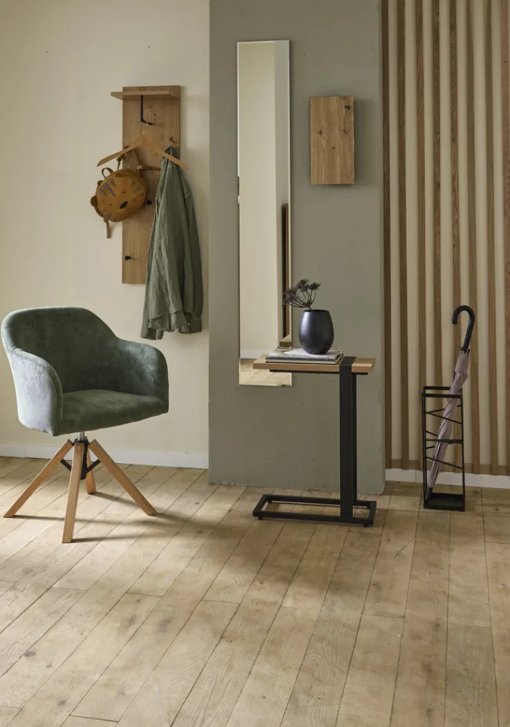 Beistelltisch SARAGOSSA 2 Eiche-Dekor hell/schwarz 24 x 49 cm