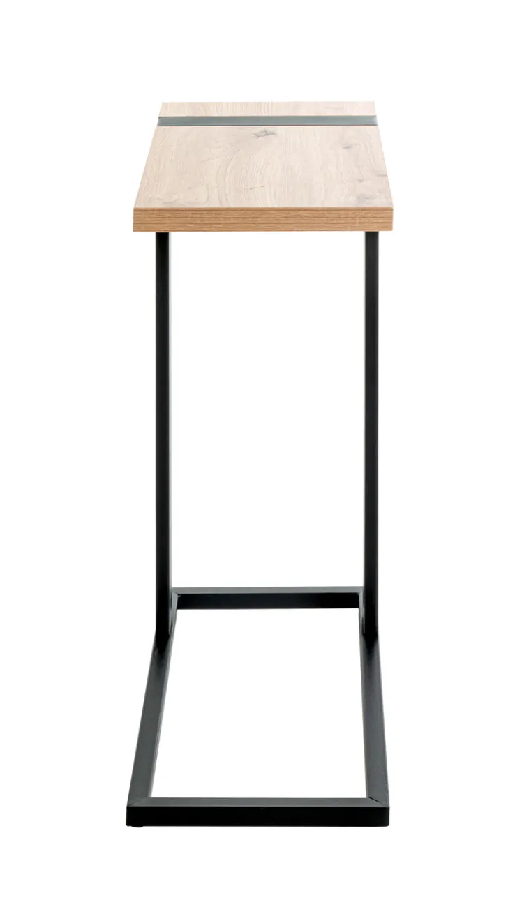 Beistelltisch SARAGOSSA 2 Eiche-Dekor hell/schwarz 24 x 49 cm