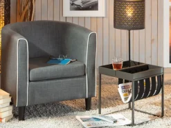 Beistelltisch TILL 35 x 40 cm Metall Anthrazit