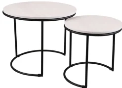 Beistelltisch-Set DOREEN 2-teilig weiß/ schwarz