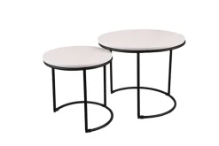 Beistelltisch-Set DOREEN 2-teilig weiß/ schwarz