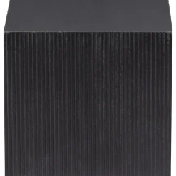 Beistelltisch-Set SANNE 2-teilig quardratisch Kiefer-Dekor schwarz lackiert