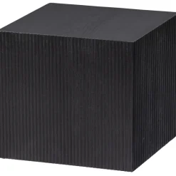 Beistelltisch-Set SANNE 2-teilig quardratisch Kiefer-Dekor schwarz lackiert