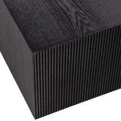 Beistelltisch-Set SANNE 2-teilig quardratisch Kiefer-Dekor schwarz lackiert