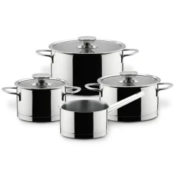 Berndes Topf-Set MILLESIMA 4-teilig Edelstahl/Glas