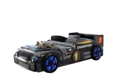 Kinder Bett RINUM 90 x 200 cm schwarz/ mehrfarbig