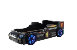 Kinder Bett RINUM 90 x 200 cm schwarz/ mehrfarbig