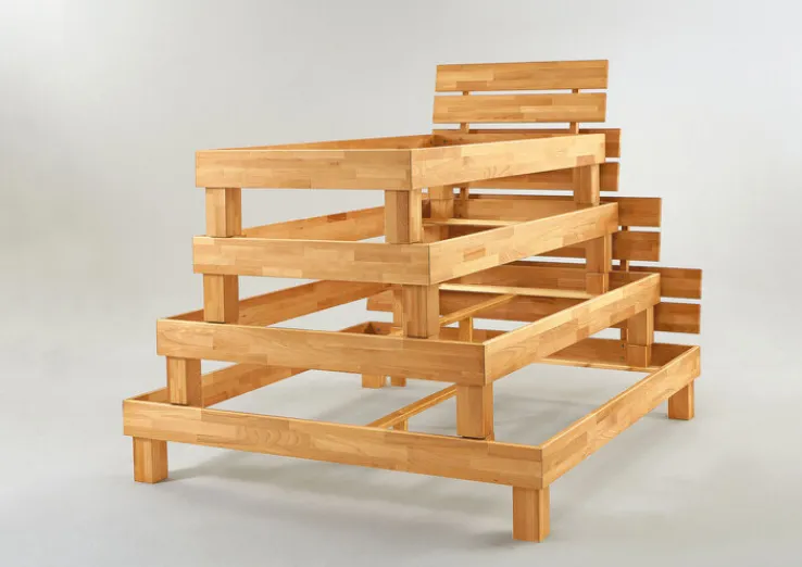 QUARTIER Bettgestell MY TIME 180 x 200 cm Kernbuche massiv geölt