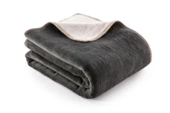 Biederlack Wende-Wohnplaid 150 x 200 cm grau/schwarz/silber