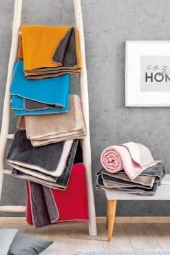 Biederlack Wende-Wohnplaid 130 x 170 cm braun/beige/grau