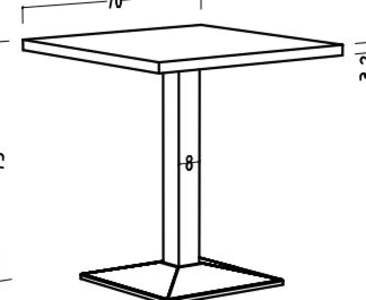 Bistro-/Bartisch JARO 70 x 70 cm grau/schwarz matt