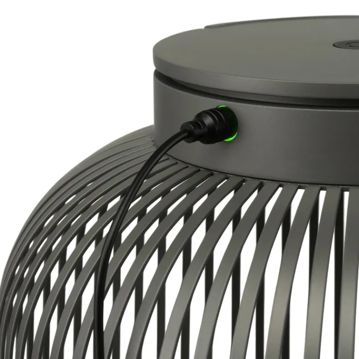 blomus Akku LED Tischlampe Laterne LITO 30 cm granity grey