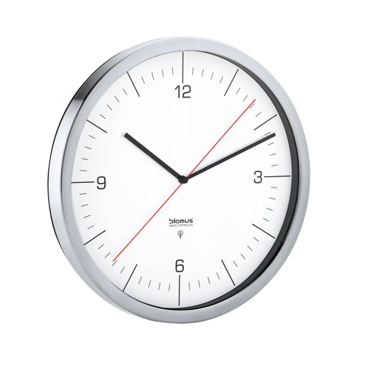 blomus Funkuhr CRONO 30,5 cm Edelstahl weiß