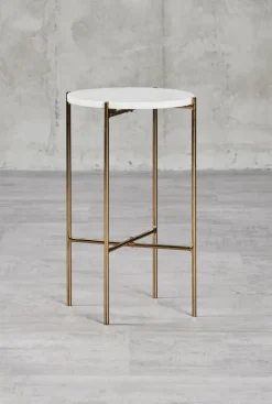 Blumenständer ODIANE 29,5 x 50 cm weiß gold