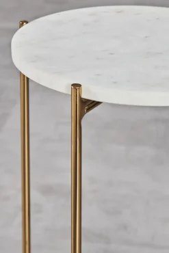 Blumenständer ODIANE 29,5 x 50 cm weiß gold