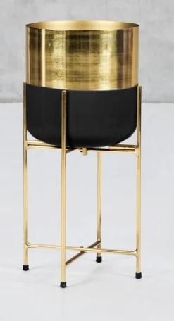 Blumenständer THEMIBE 2-teilig goldfarbig/ schwarz