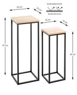 Blumensäulen 2er-Set braun/schwarz