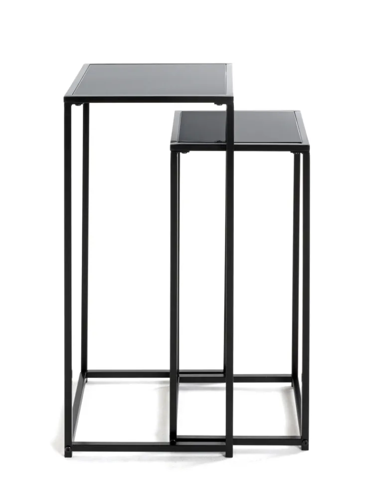 Blumensäulen 2er-Set schwarz