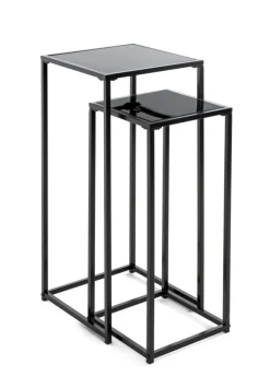 Blumensäulen 2er-Set schwarz