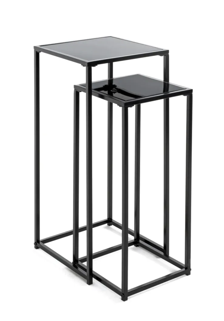 Blumensäulen 2er-Set schwarz