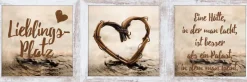BÖNNINGHOFF Bild mit Rahmen LIEBLINGSPLATZ 3er Set