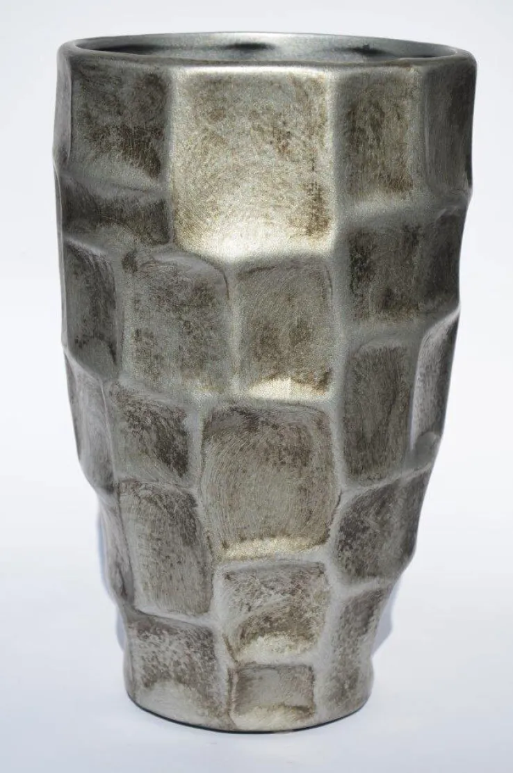 Bodenvase 53 cm altsilberfarbig